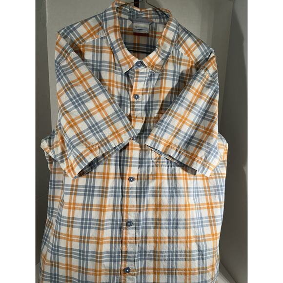 COLUMBIA SPORTSWEAR Plaid Short Sleeve Shirt Button Down Collar XL - Picture 1 of 8
